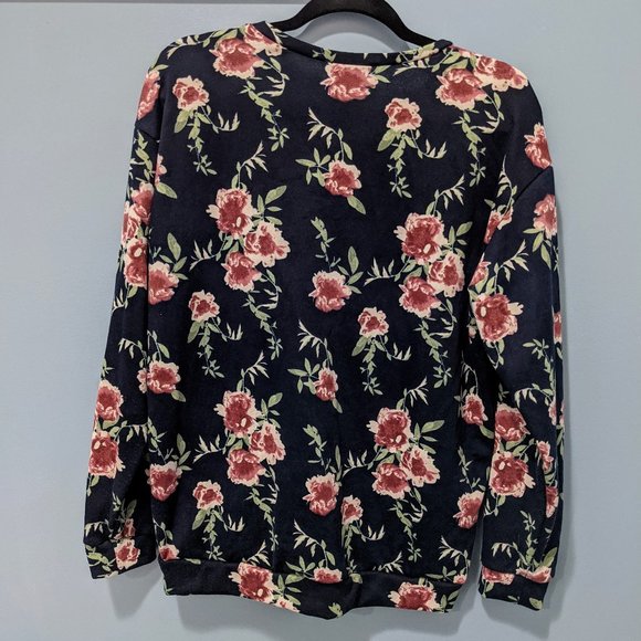 Justify Floral Lace-Up Sweater - Picture 2 of 3